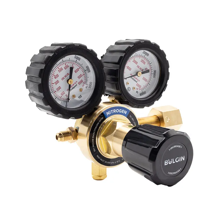 [640-00002-T50-1F] Brass High Pressure Piston Regulator - Nitrogen Max Inlet 32,000kPa Out 0-5,000 kPa, Type 50 - 1-4 SAE Flare Male_2_Web.webp