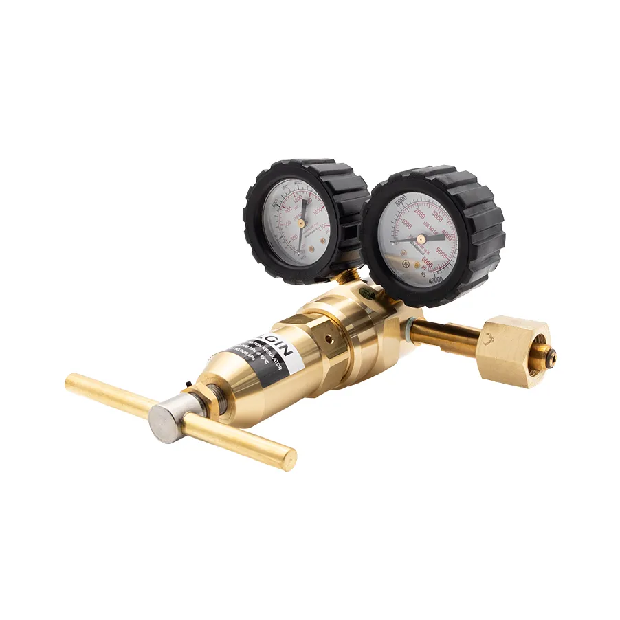 [640-00004-T50-1F] Brass High Pressure Piston Regulator - Nitrogen Max Inlet 32,000kPa Out 0-10,000 kPa, Type 50 - 1-4 SAE Flare Male_3_Web.webp