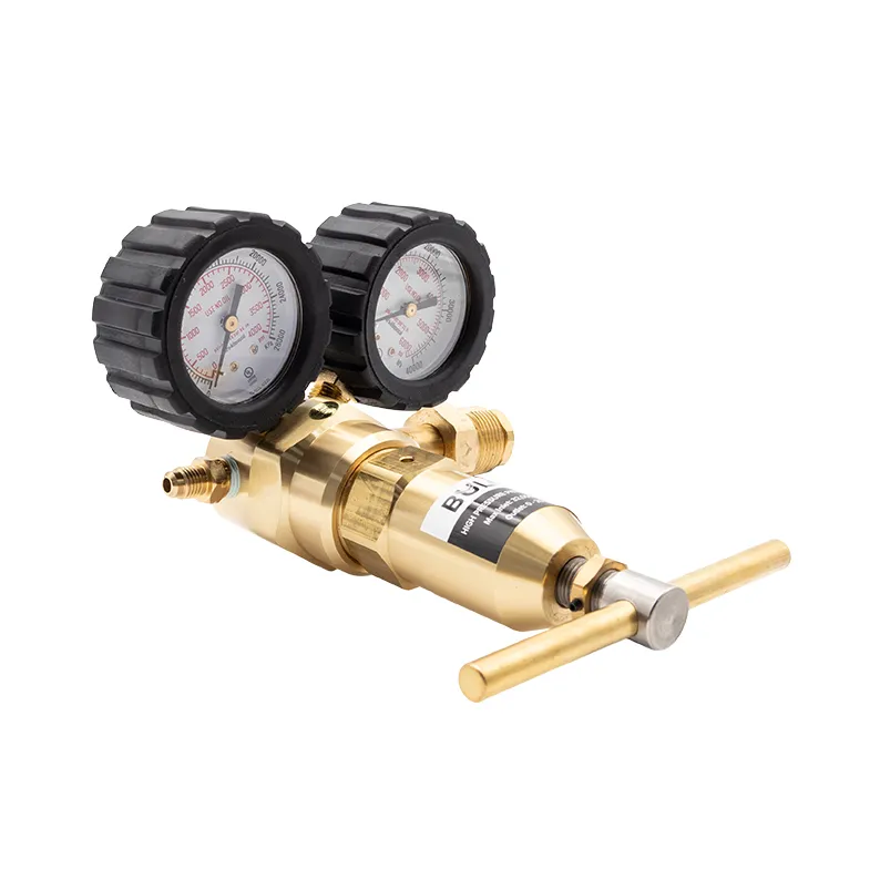 [640-00005-T51-1F] Brass High Pressure Piston Regulator - Nitrogen Max Inlet 32,000kPa Out 0-20,000 kPa, Type 51 - 1-4 SAE Flare Male_2_Web.webp