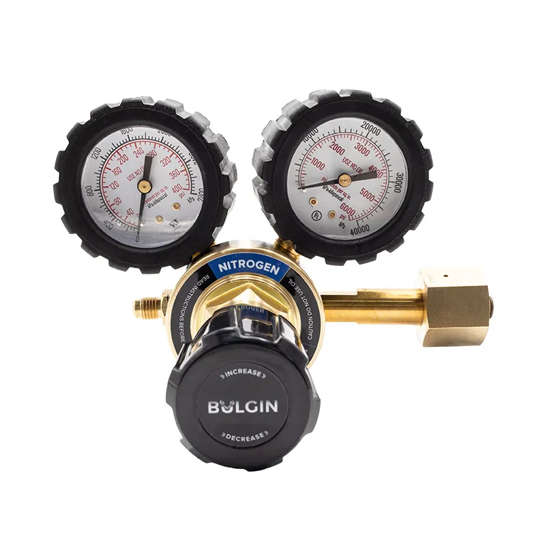 [640-00001-T50-1F] Brass High Pressure Piston Regulator - Nitrogen Max Inlet: 32,000kPa Out: 0-2,000 kPa, Type 50 - 1/4" SAE Flare Male