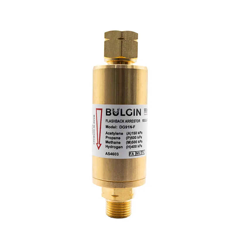 Bulgin® Flashback Arrestor Fuel Gas High Flow (DG91N-F) Reg End - 5/8"-18 UNF LH