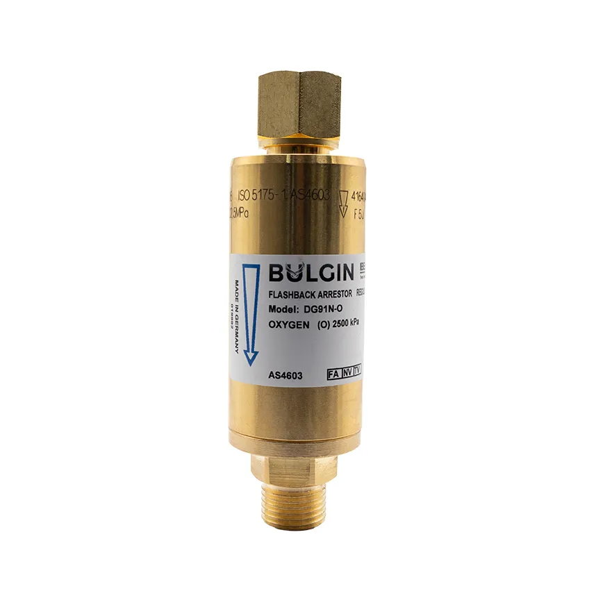 Bulgin Flashback Arrestor Oxygen High Flow (DG91N-O) Reg End - 5/8"-18 UNF RH