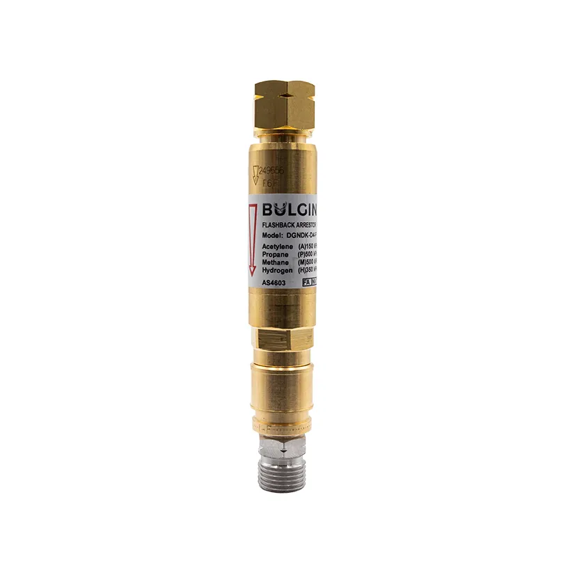 Bulgin® Flashback Arrestor Fuel Gas Standard Flow ( DGNDK-D4-F) Q/A Coupler Reg End - 5/8"-18 UNF LH