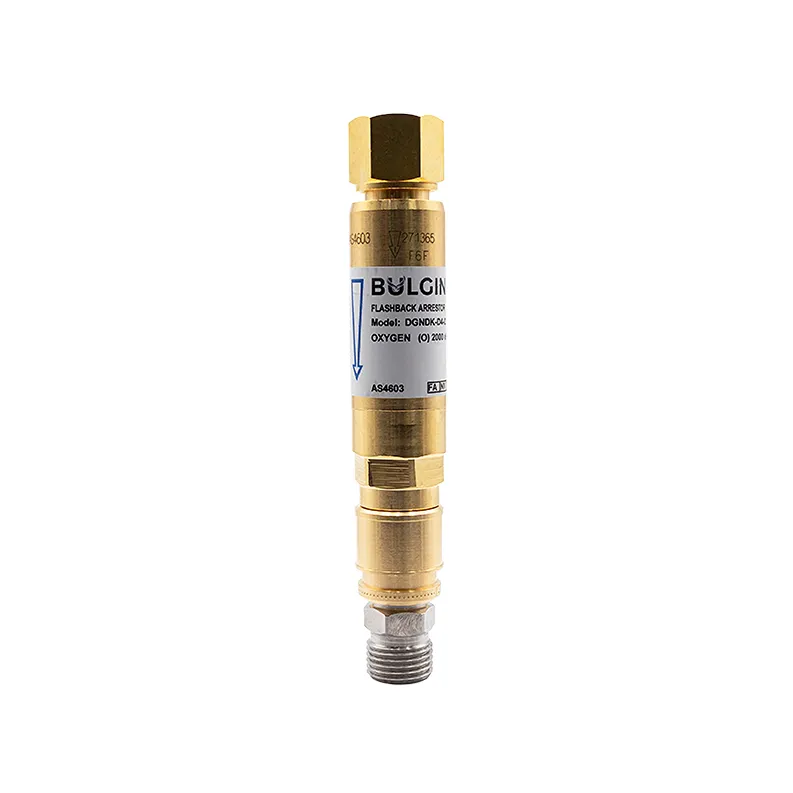 Bulgin Flashback Arrestor Oxygen Standard Flow ( DGNDK-D4-O) Q/A Coupler Reg End - 5/8"-18 UNF RH