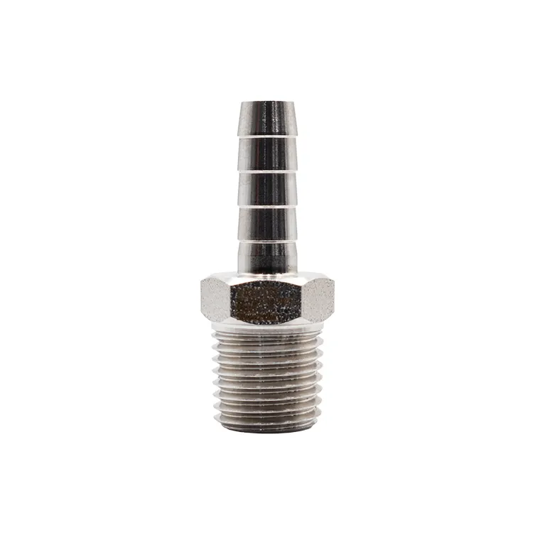 SS316 Adaptor 1/4" NPT Male to 1/4" Hose Barb
