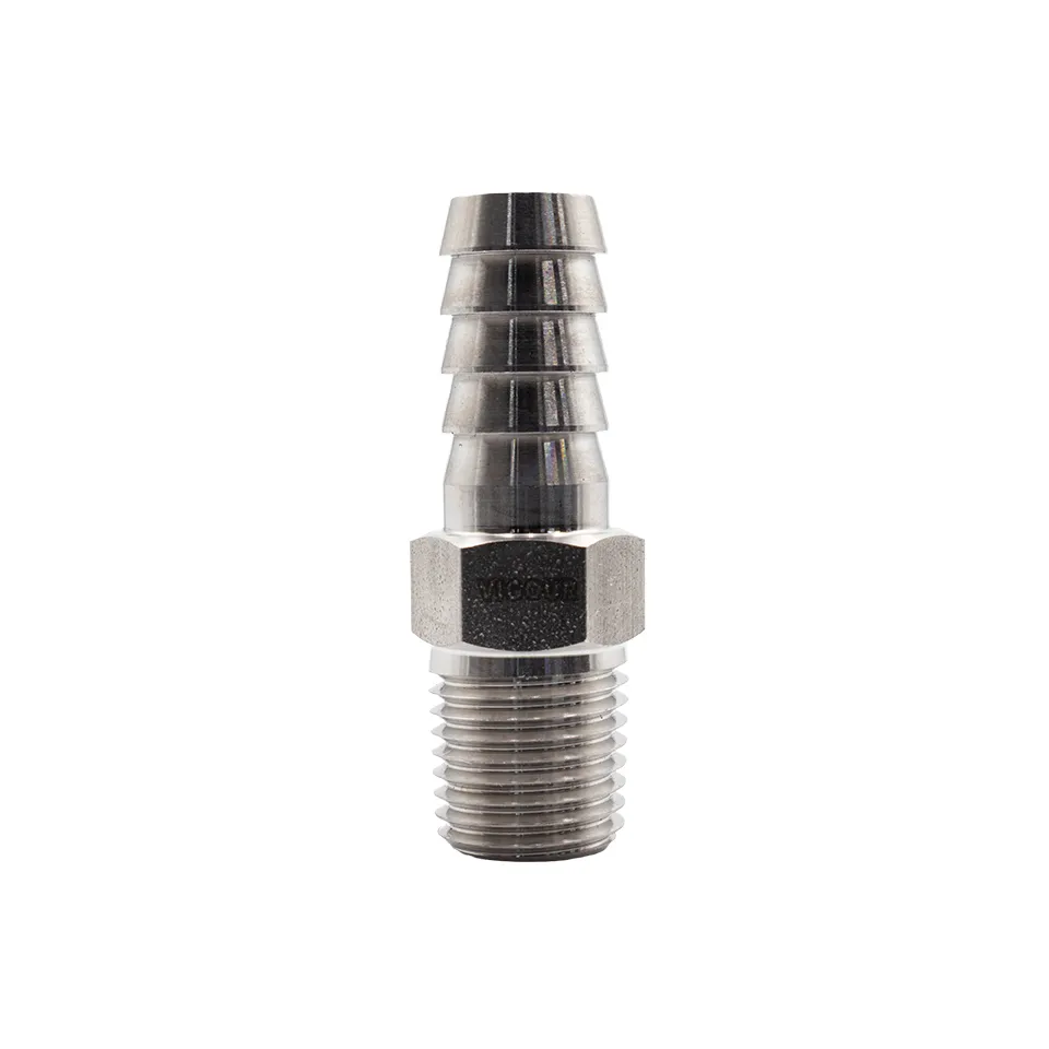 SS316 Adaptor 1/4" NPT Male to 3/8" Hose Barb
