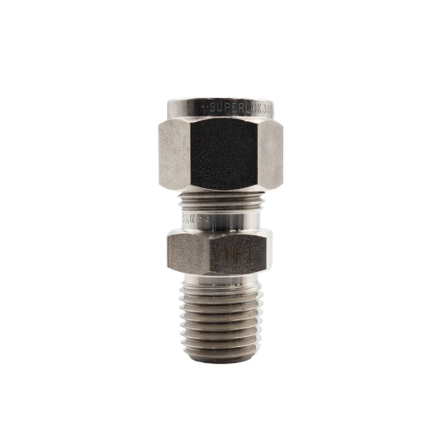 SS316 Tube Adaptor 1/4" NPT Male to 3/8" Compression