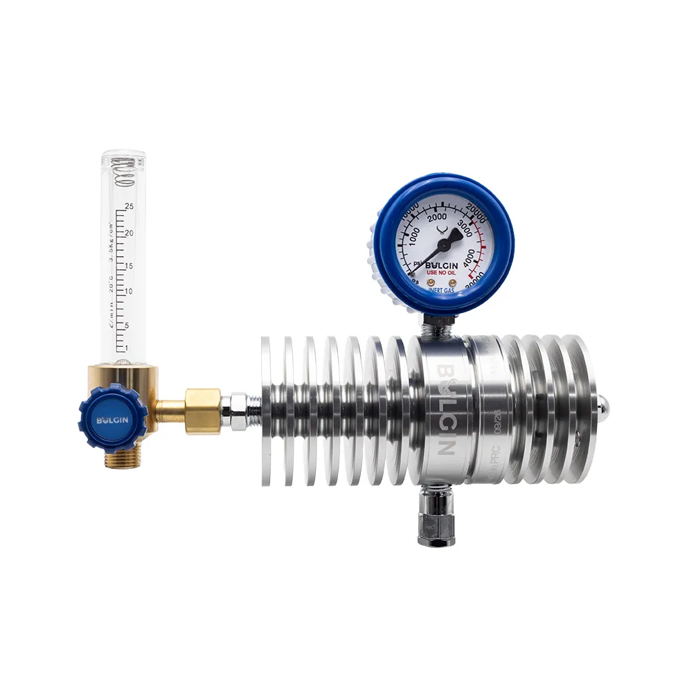 Heat Sink Carbon Dioxide Regulator - Set Pressure 400kPa with Flowmeter 0-25lpm Rear Entry Type 30