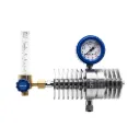 Heat Sink Carbon Dioxide Regulator - Set Pressure 400kPa with Flowmeter 0-25lpm Rear Entry Type 30