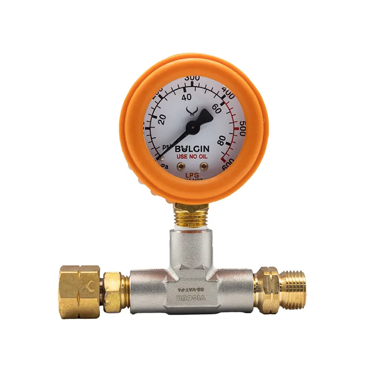 Test Gauge LPG 0-600 kPa In: 5/8"-18 UNF Female LH Out: 5/8"-18 UNF Male LH
