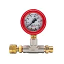 Test Gauge Acetylene 0-250 kPa In: 5/8"-18 UNF Female LH Out: 5/8"-18 UNF Male LH