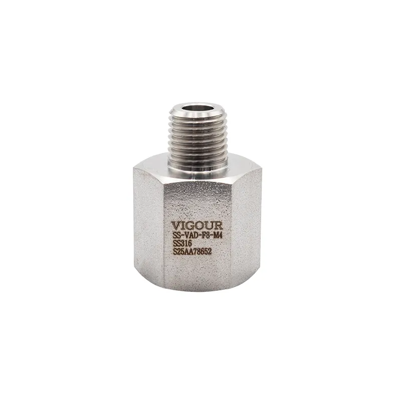 SS316 Reducing Straight Adaptor 1/2" NPT Female to 1/4"NPT Male