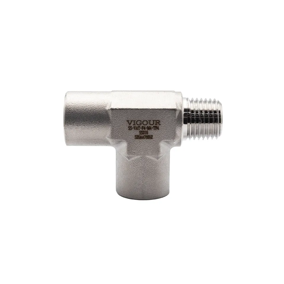 SS316 Street Tee 1/4" NPT (M) to 1/4" NPT (FF)