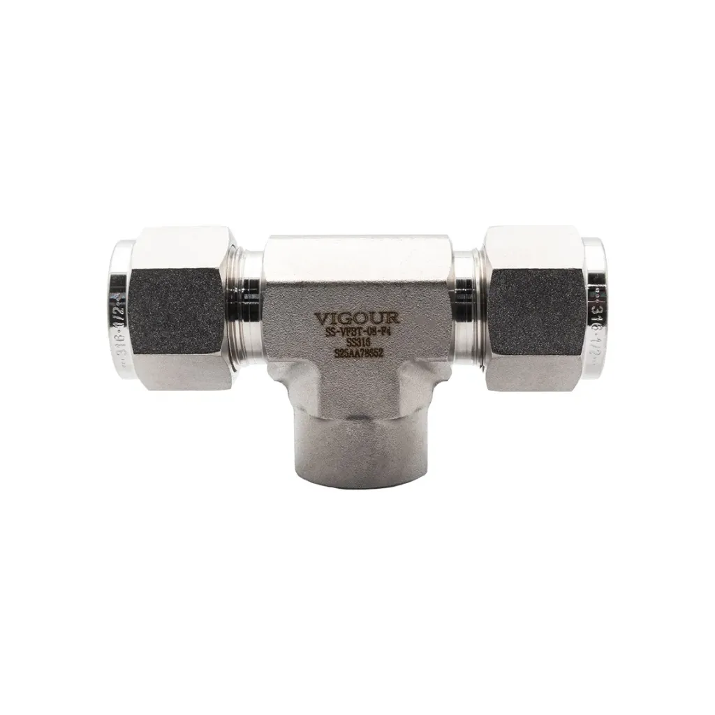 SS316 Female Branch Tee 1/2" Tube 1/4" NPT (F)