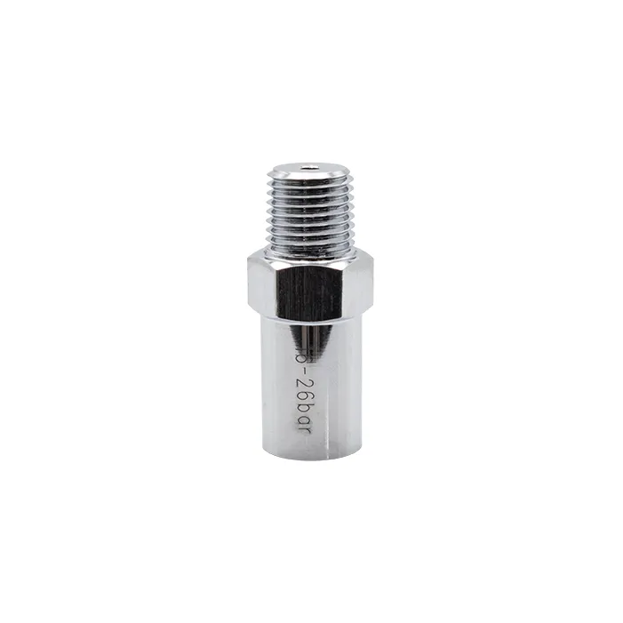 Safety Relief Valve Chrome Plated Brass, 16-26 Bar Inlet: 1/4" NPT (M) Vent Port: 1/4" NPT (F)
