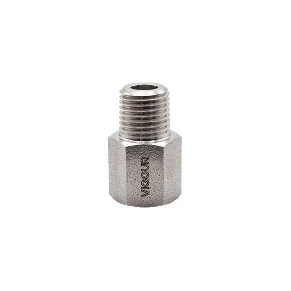 SS316 Straight Adaptor 1/4" NPT Female to 1/4"NPT Male