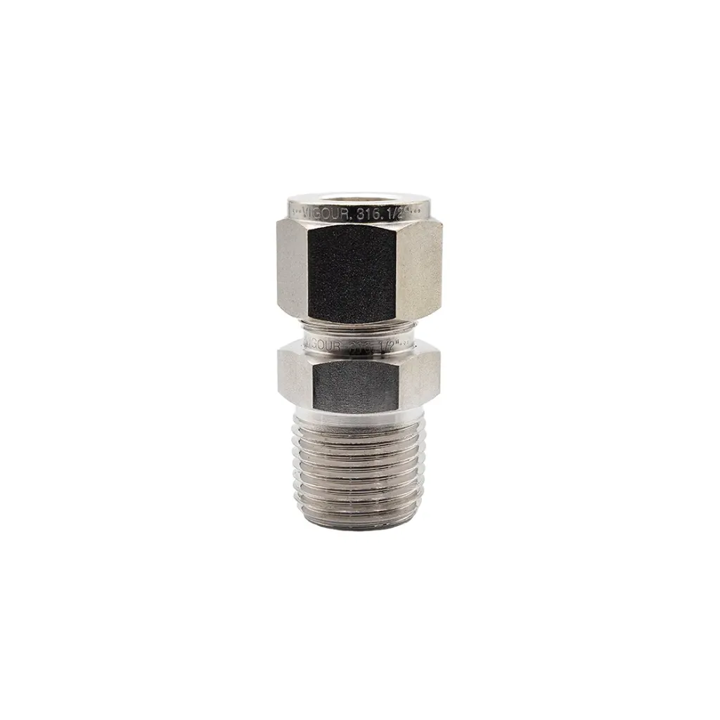 SS316 Male Tube Adaptor 1/2" NPT Male to 1/2" Compression