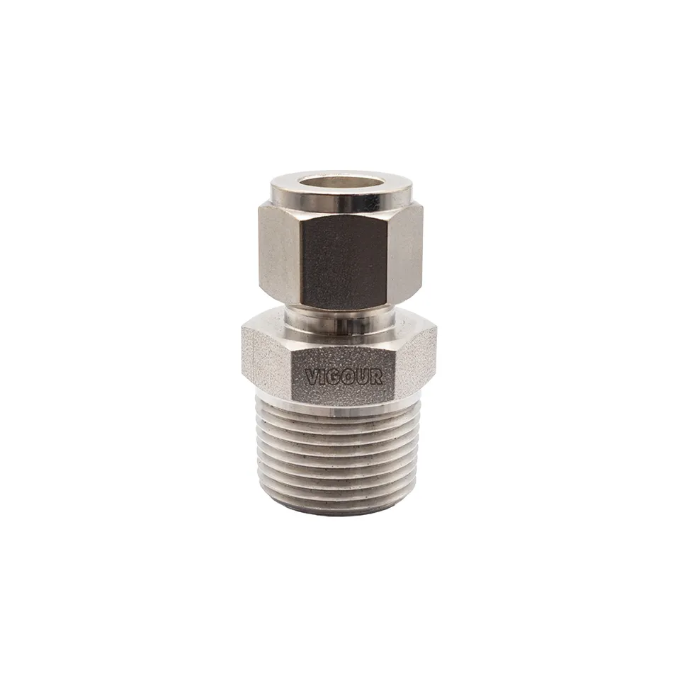 SS316 Male Tube Adaptor 3/4" NPT Male to 1/2" Compression