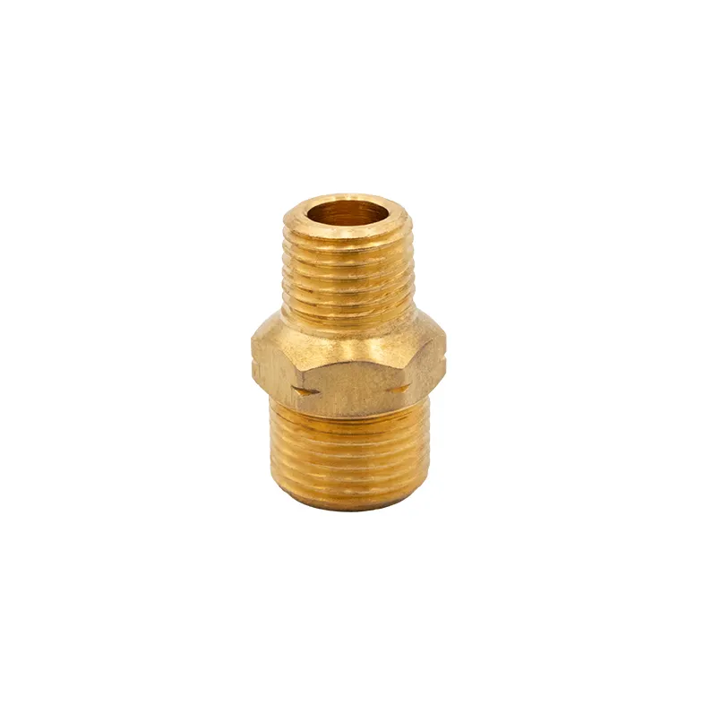 [674-25003] Brass Nipple Adaptor 1/4" NPT Male to 5/8-18" UNF Male LH
