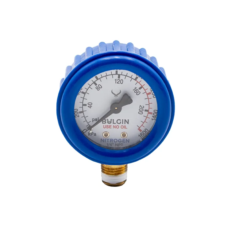 [655-00006] Bulgin® Pressure Gauge NITROGEN 0-1,600kPa 1/4" NPT Male Bottom Entry