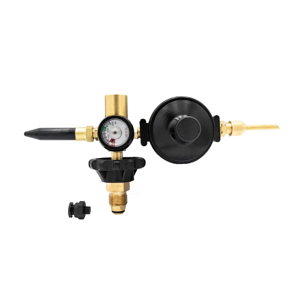 [540-00010] Helium Balloon Regulator with Dual Fill and Handwheel for Foil & Latex Balloons Type 10 Connection